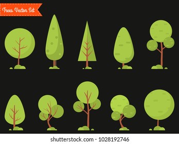 Vector Collection of trees illustrations. Can be used to illustrate any nature or healthy lifestyle topic
