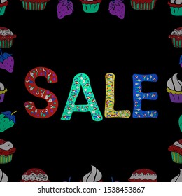 Vector. Collection with trendy backgrounds for your project, sale, frame, animation, advertisement, commercial banner, flayer. Simple poster, patches. Sale lettering in red, green and black colors.