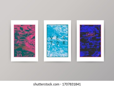 Vector collection of trendy hipster covers. Oil hand painted textures. Template, greeting card, invitation, banner, flyer, book design, poster, web etc.