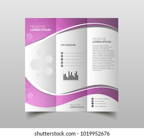 Vector collection of tri-fold brochure design templates with modern polygonal background on white