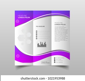 Vector collection of tri-fold brochure design templates with modern polygonal background on white