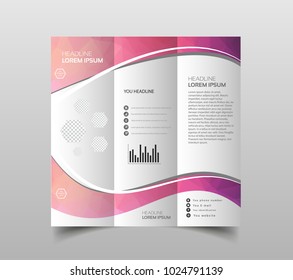 Vector collection of tri-fold brochure design templates with modern polygonal background on white