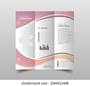 Vector collection of tri-fold brochure design templates with modern polygonal background on white