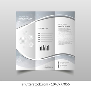 Vector collection of tri-fold brochure design templates with modern polygonal background on white