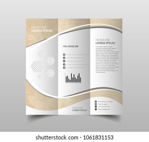 Vector collection of tri-fold brochure design templates with modern polygonal background on white