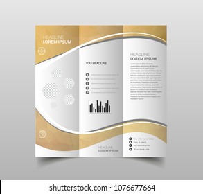 Vector collection of tri-fold brochure design templates with modern polygonal background on white