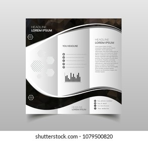 Vector collection of tri-fold brochure design templates with modern polygonal background on white