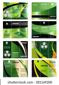 Vector collection of tri-fold brochure design templates with modern backgroundÃ?Â  