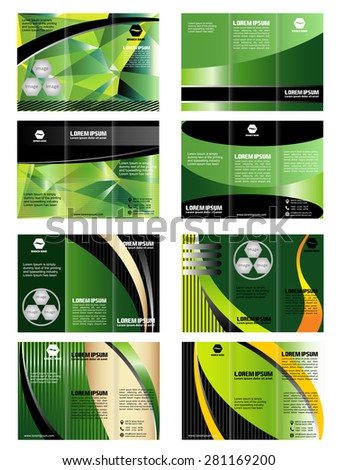 Vector collection of tri-fold brochure design templates with modern backgroundÃ?Â  