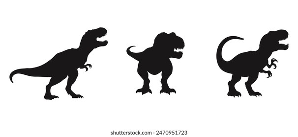 Vector collection of Tyrannosaurus rex silhouettes