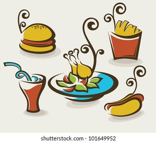 vector collection of unhealthy fast food