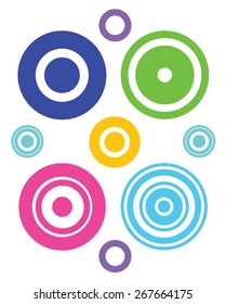 A vector collection of unique and abstract circular design elements