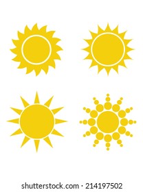 A vector collection of unique and abstract suns