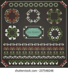 Vector collection of unique floral style ornament decorations