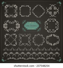 Vector collection of unique floral style ornament decorations
