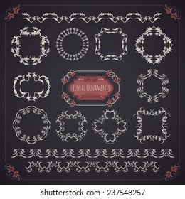 Vector collection of unique floral style ornament decorations