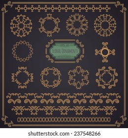 Vector collection of unique floral style ornament decorations