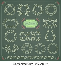 Vector collection of unique floral style ornament decorations