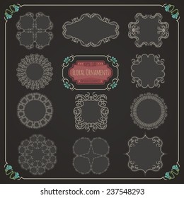Vector collection of unique floral style ornament decorations
