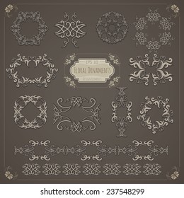 Vector collection of unique floral style ornament decorations