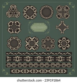 Vector collection of unique floral style ornament decorations