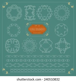 Vector collection of unique floral style ornament decorations