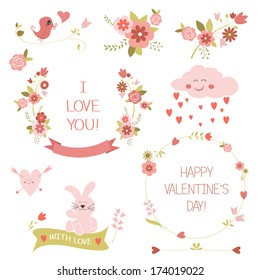 Vector collection of  valentines day design elements