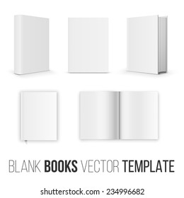 Vector collection of various blank books position  template  on white background