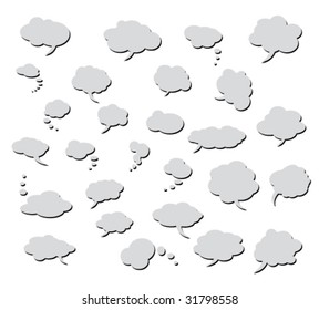 VECTOR Collection of Various comic clouds - Set 3