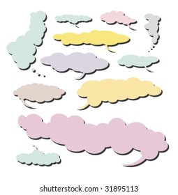 VECTOR Collection of Various comic clouds with a big long shape - Set 4