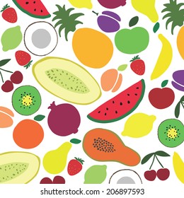 Vector collection of various fruits