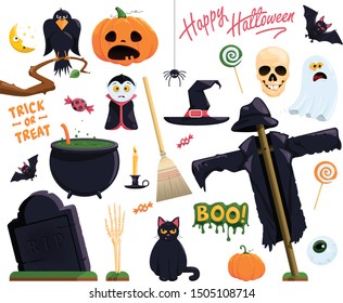 vector collection of various halloween icons