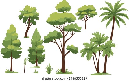 A Vector Collection of Various Trees and Plants