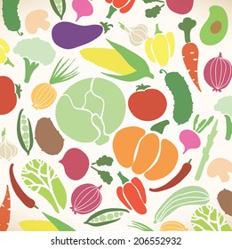 Vector collection of various vegetables