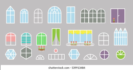 Vector collection of various windows types.