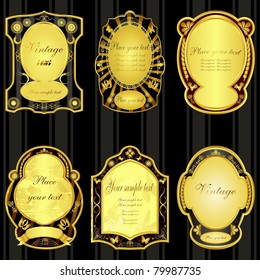 vector collection of vintage labels