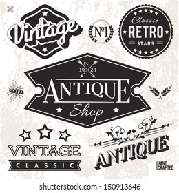 Vector Collection of Vintage Labels and Badges
