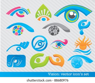 vector collection of vision symbols and icons