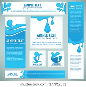 vector collection of water banners, stickers and emblems