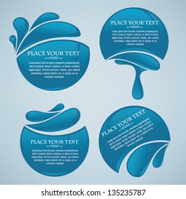 vector collection of water bubbles: stickers and symbols for your text