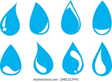 
vector collection of water drops