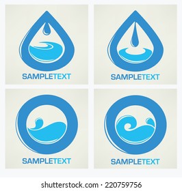 vector collection of water stickers, icons and symbols 