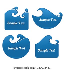 vector collection of water stickers and symbols for your text