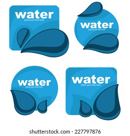vector collection of water stickers and symbols for your text