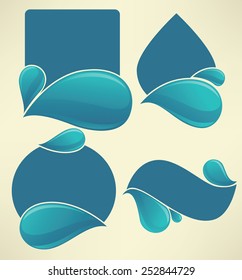 vector collection of water stickers and symbols