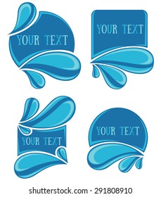 vector collection of water stickers and symbols for your text