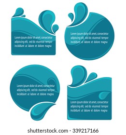 vector collection of water stickers and symbols for your text