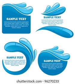 vector collection of water stickers and symbols for your text