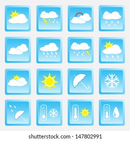 Vector collection of weather icons for web and mobile projects