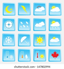 Vector collection of weather icons for web and mobile projects